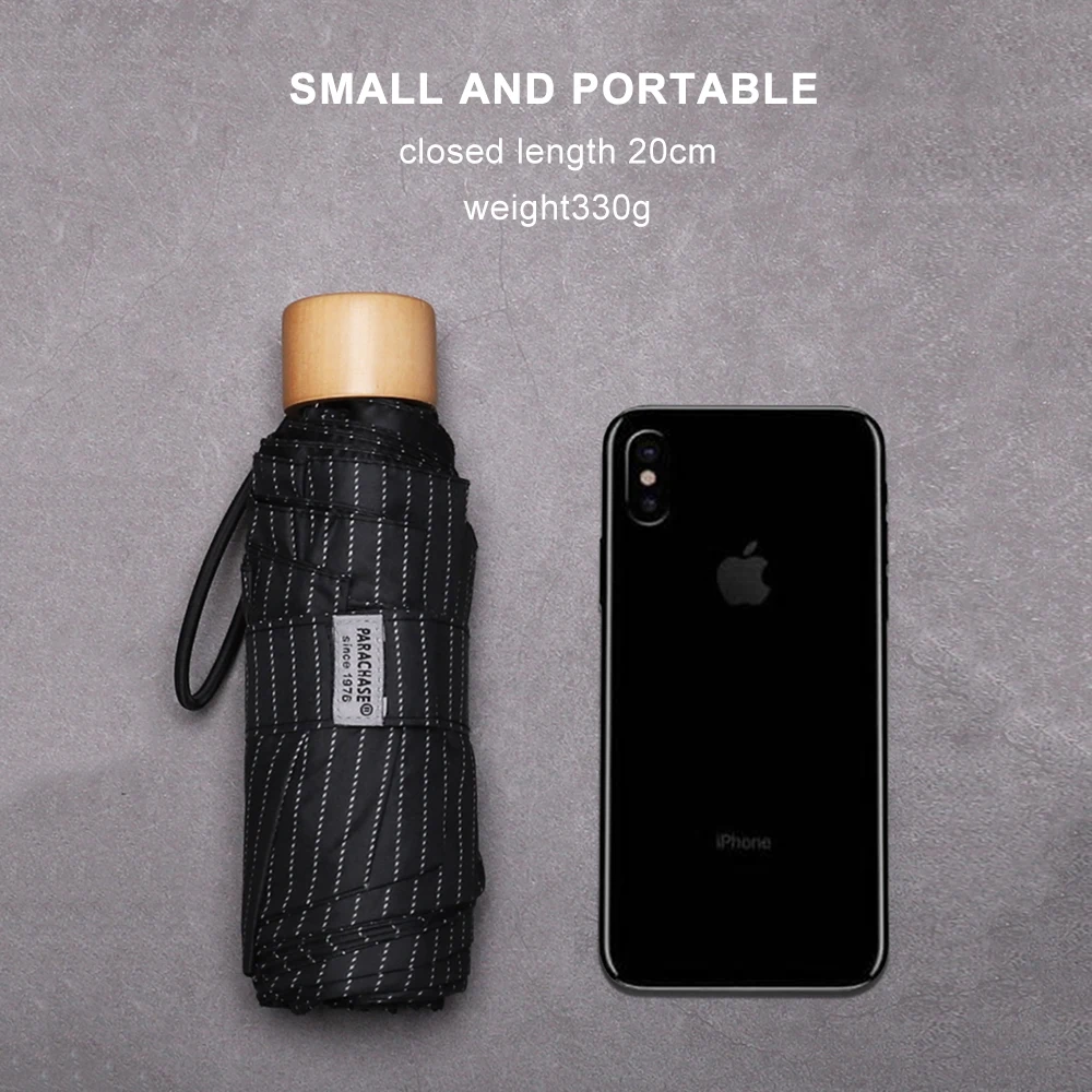 Miglior Mini Ombrello Da Pioggia Donna Rivestimento Nero Protezione Solare 5 Ombrelli Pieghevoli Da Viaggio Ombrello Tascabile Esterno Antivento 8 Nervature