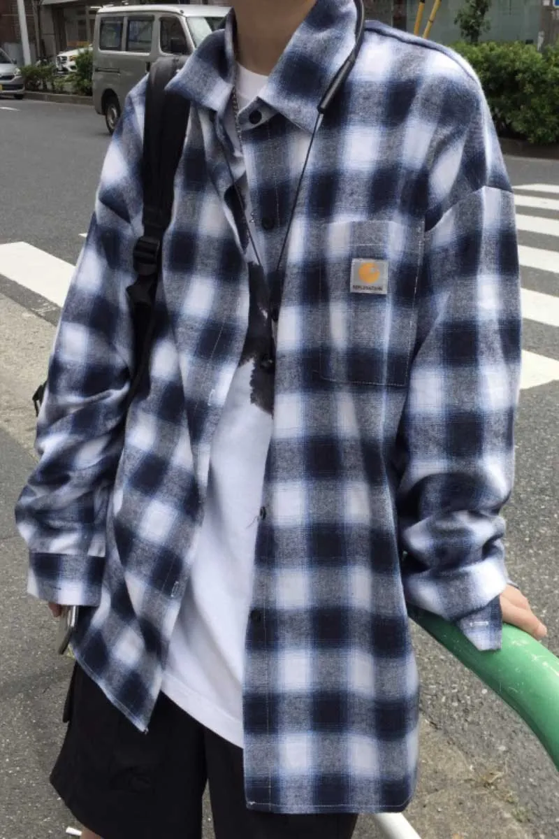 NiceMix Privathinker клетчатые рубашки для мальчиков Свободная рубашка с длинными