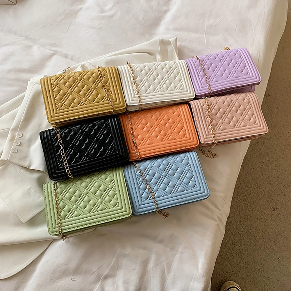 

Lattice Pattern Solid Color Crossbody Bag for Women Leisure Shoulder Messenger Bag Shopping Travel Small Flap Handbag