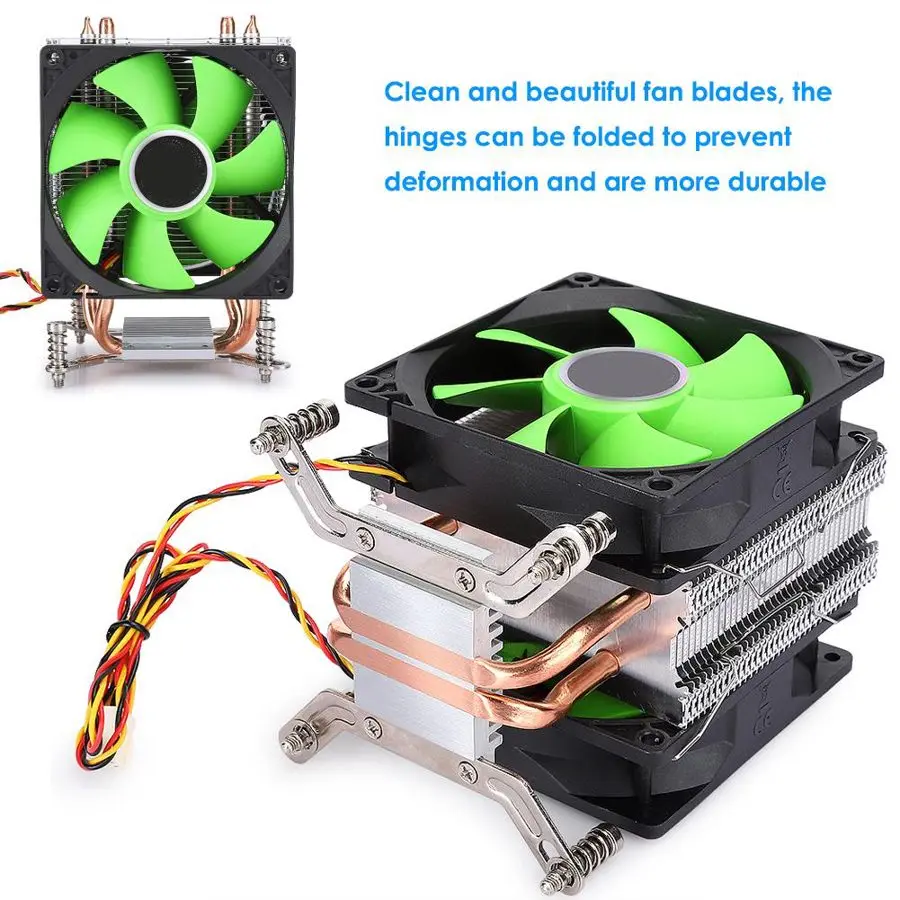 Кулер для процессора 220 В 3 провода два вентилятора без подсветки двойная медная