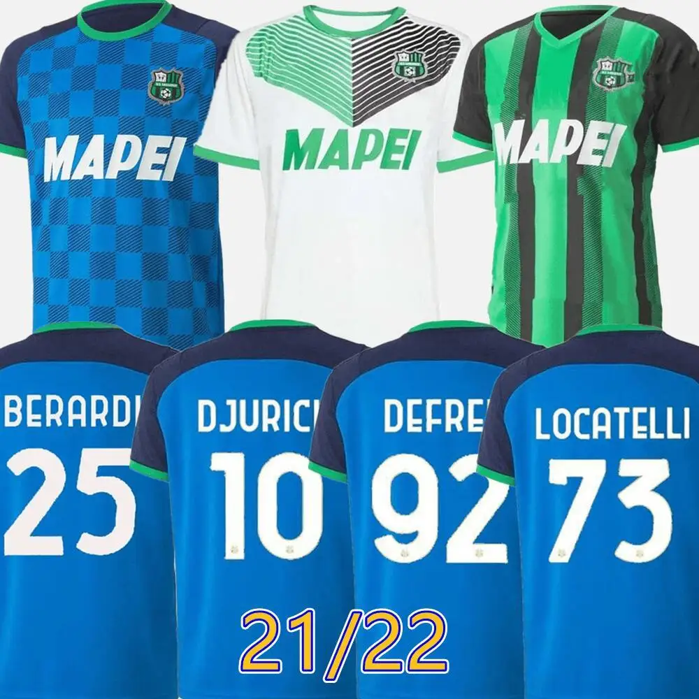 2021 2022 футбольная майка Sassuolo домашние футболки LIROLA PRINCE Djuricic Футбольная MATRI SERNICOLA