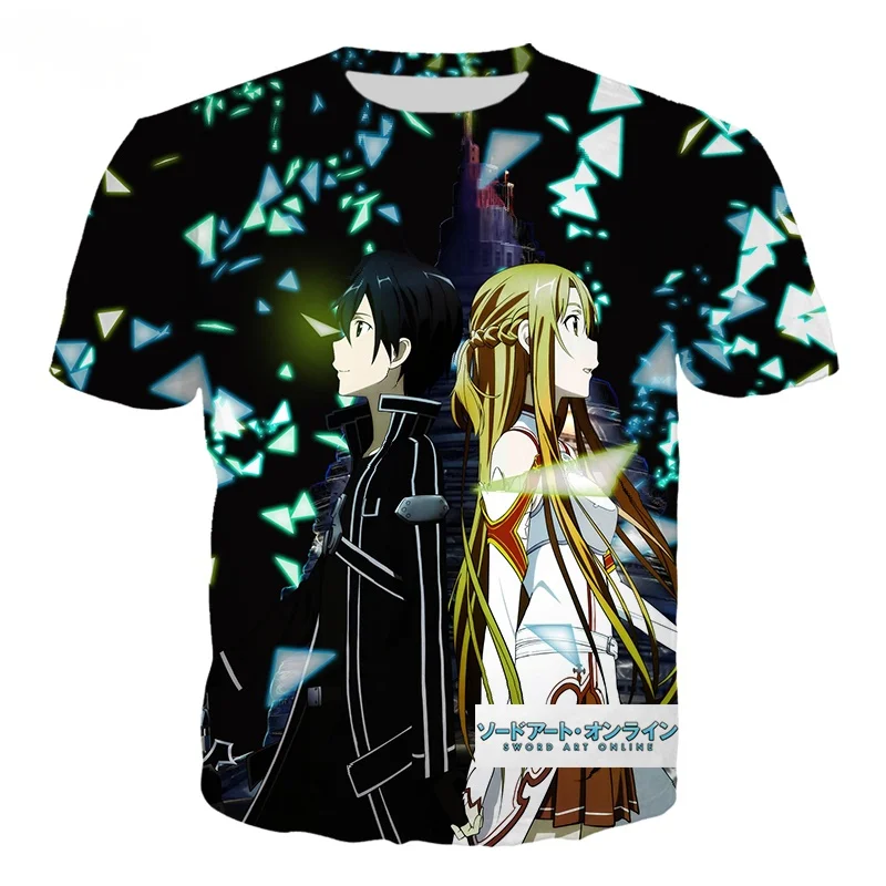 

Футболка Мужская/женская с коротким рукавом, модная уличная одежда с 3D-принтом аниме «меч арт онлайн», топ с символикой сан/ГГО в стиле Харад...