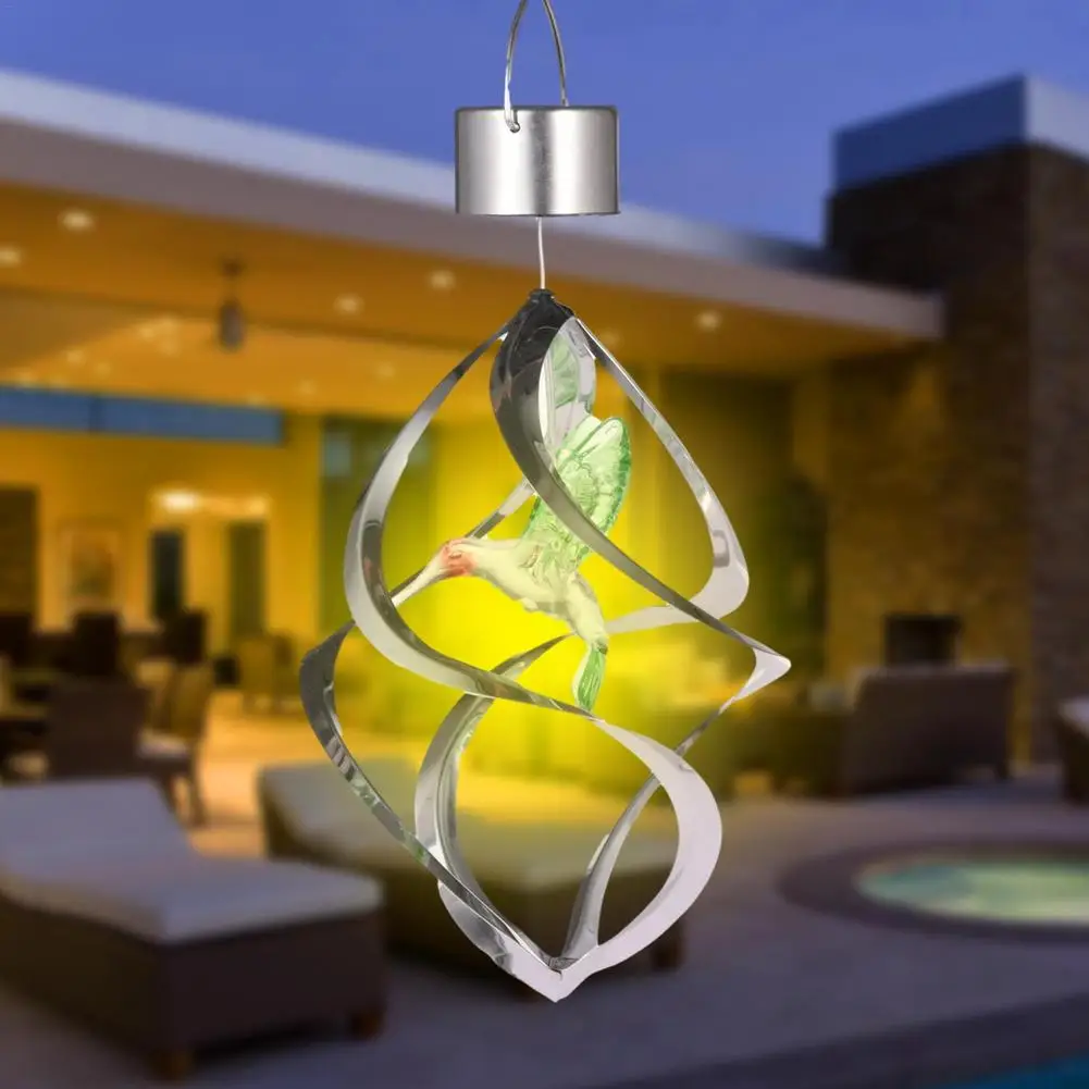 

Светодиодная лампа на солнечной батарее с изменением цвета, спиральный светильник с колибри, для дома и улицы, водонепроницаемое садовое ук...