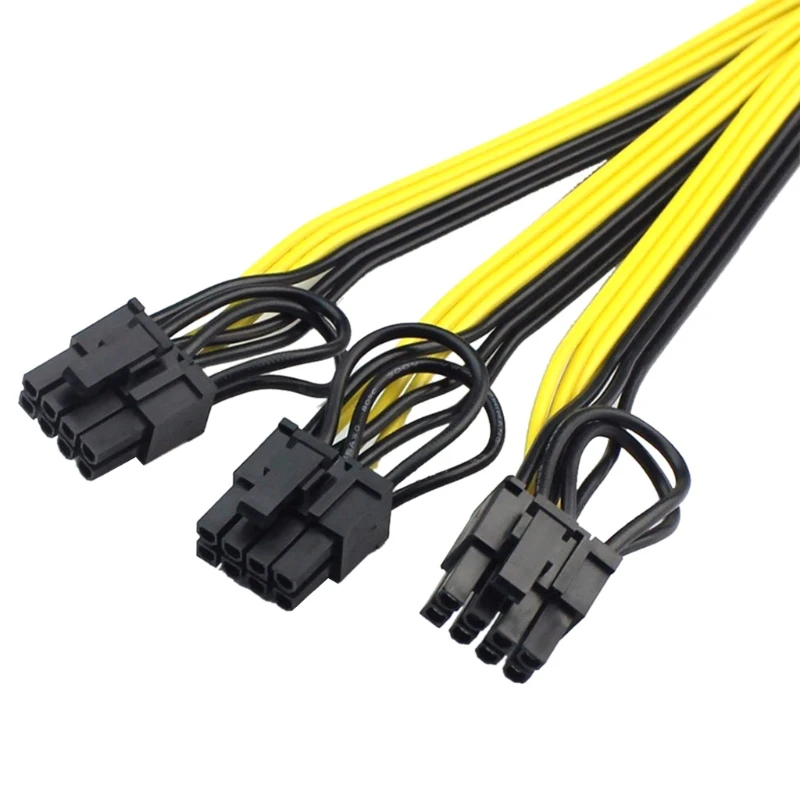 

8 Pin адаптер 6p + 2p удлинитель кабеля питания для майнинга Графический кабель 12 AWG 18AWG 8 Pin адаптер питания для майнинга