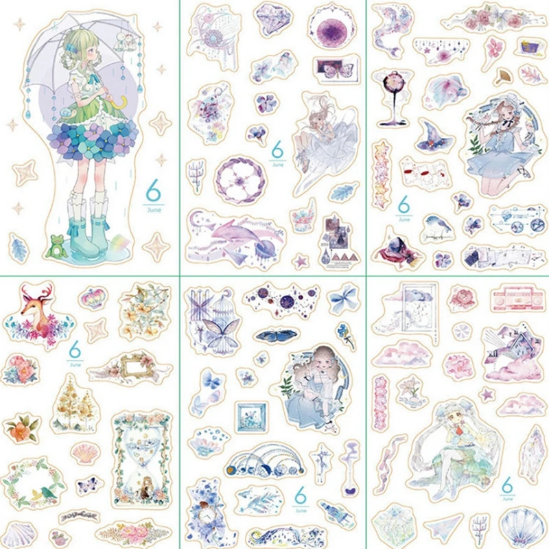 Девушка наклейки месяц мультфильм подарок аниме пакет мобильный телефон дневник