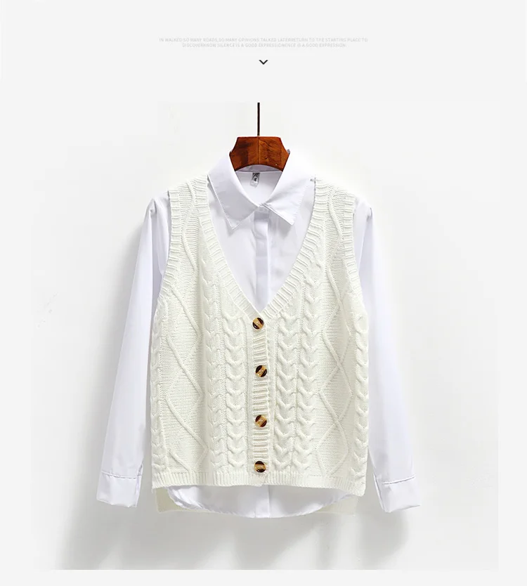 

2020 New Arrival Autumn Winter Female Fashion Knitting Vest Casual All-match V-neck Leisure Females Waistcoat Lovely kz116