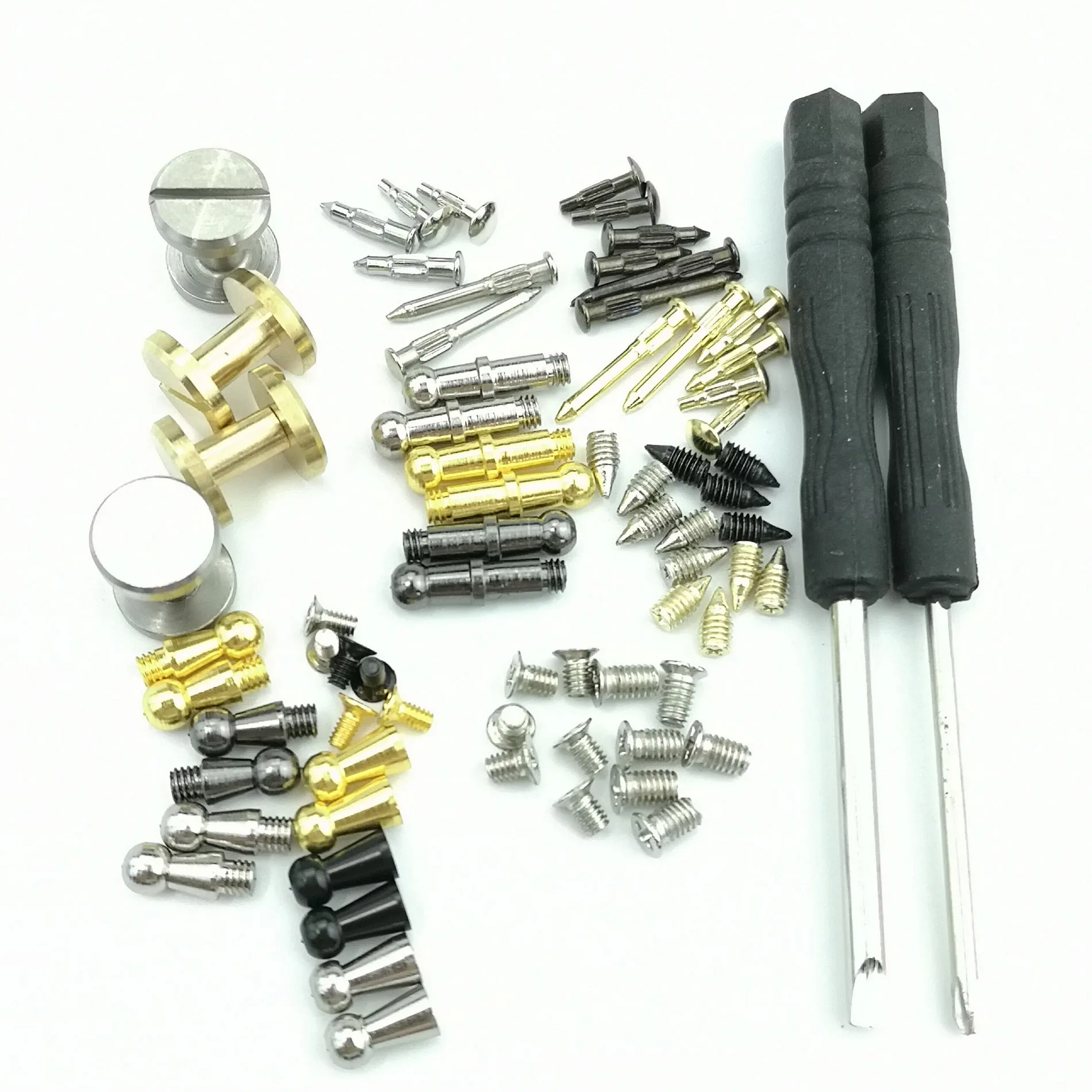 

Men leather belt Buckle Repair Buckle Fastening Flat Head Buckle prong Pointed Bag Screw Riveting Nail 66pcs