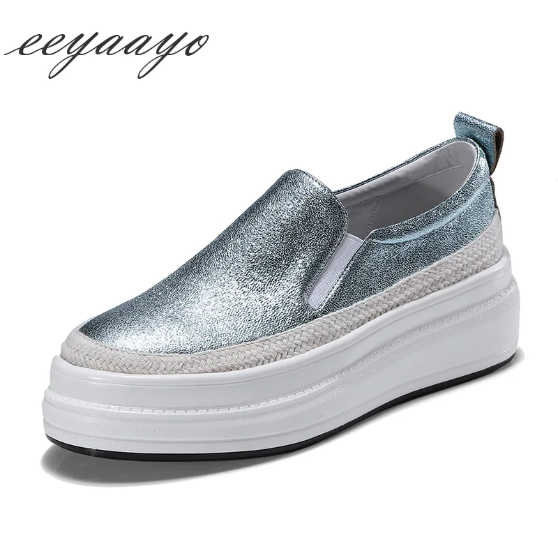 

Женские туфли из натуральной кожи, синие туфли-лодочки на платформе 5 см с круглым каблуком, без застежки, из овечьей кожи, 2020