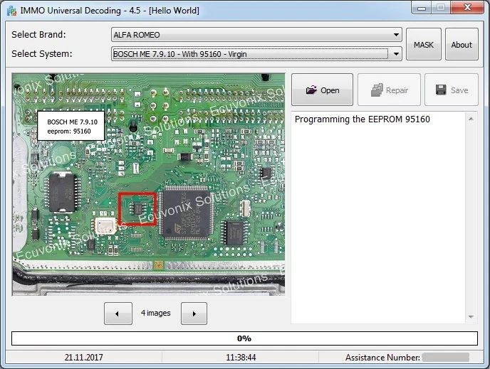 IMMO Универсальное декодирование 4 5 EDC17/MED17/MEV17 EEPROM Checksum калькулятор off программное