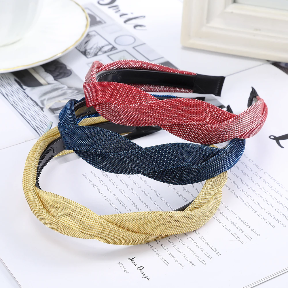 AWAYTR резинки для волос с узлом однотонные Цвета крест повязка на голову женская