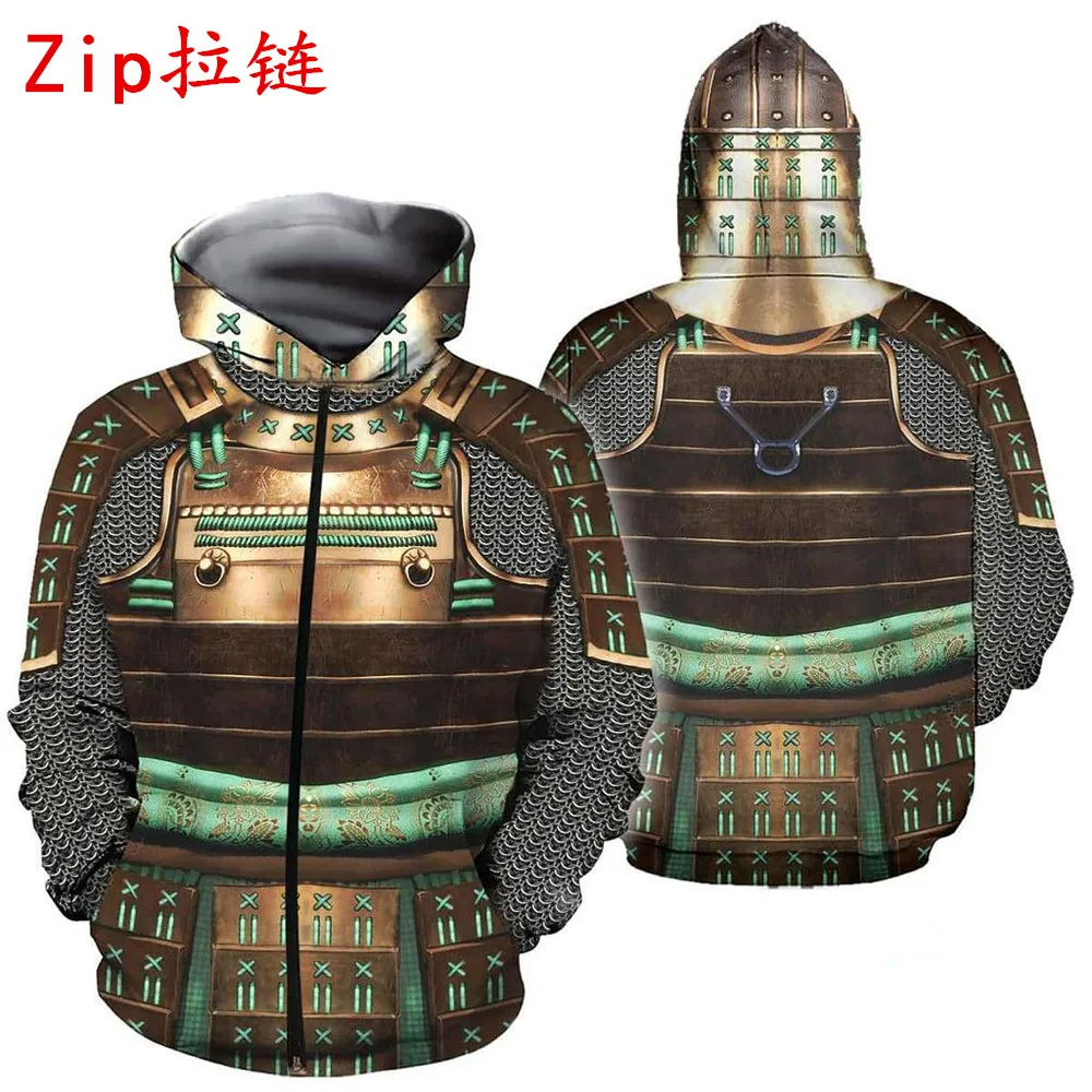 

Samurai Green Armor 3D All Over Printed Hoodie Unisex Harajuku Casual Sweatshirt Autumn Winter Fashion Zip Jacket C-109