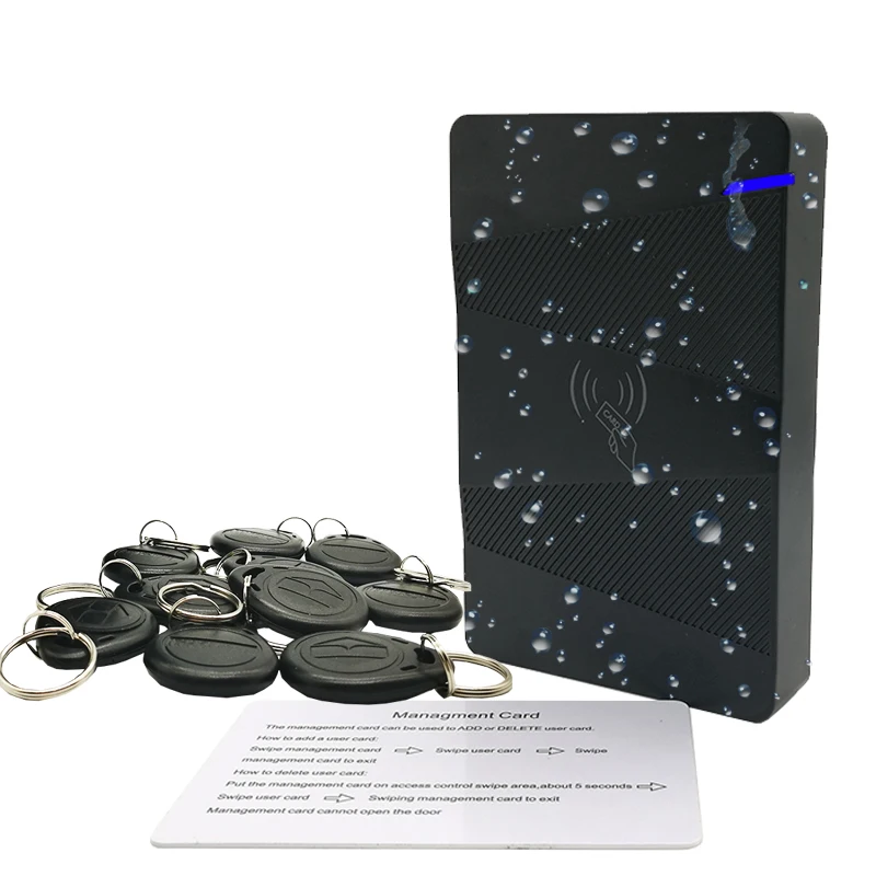 Black Keyfobs Водонепроницаемый 125 кГц Открыватель двери безопасности двери Rfid Контроль доступа с 15000 пользователей RFID система контроля допуска к двери - Цвет: Black Keyfobs