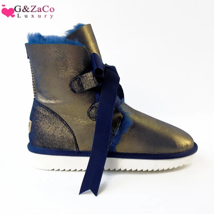 G & Zaco роскошные женские зимние сапоги из овечьей кожи с коротким ремешком милые