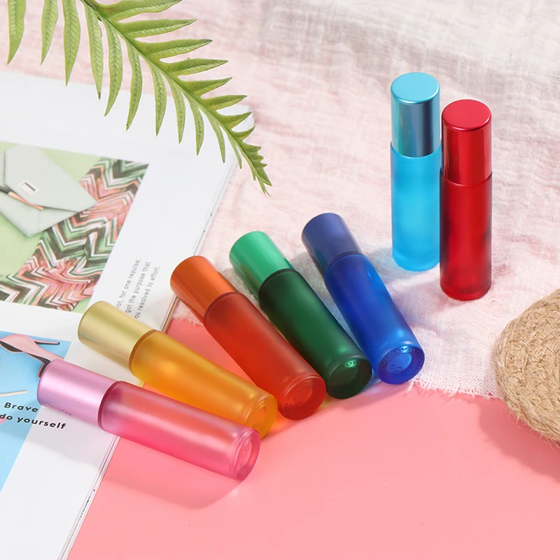

10ml Oil Empty Parfum Bottles Roller Ball Travel Use Necessaries Portable Thick Glass Roll On Essential