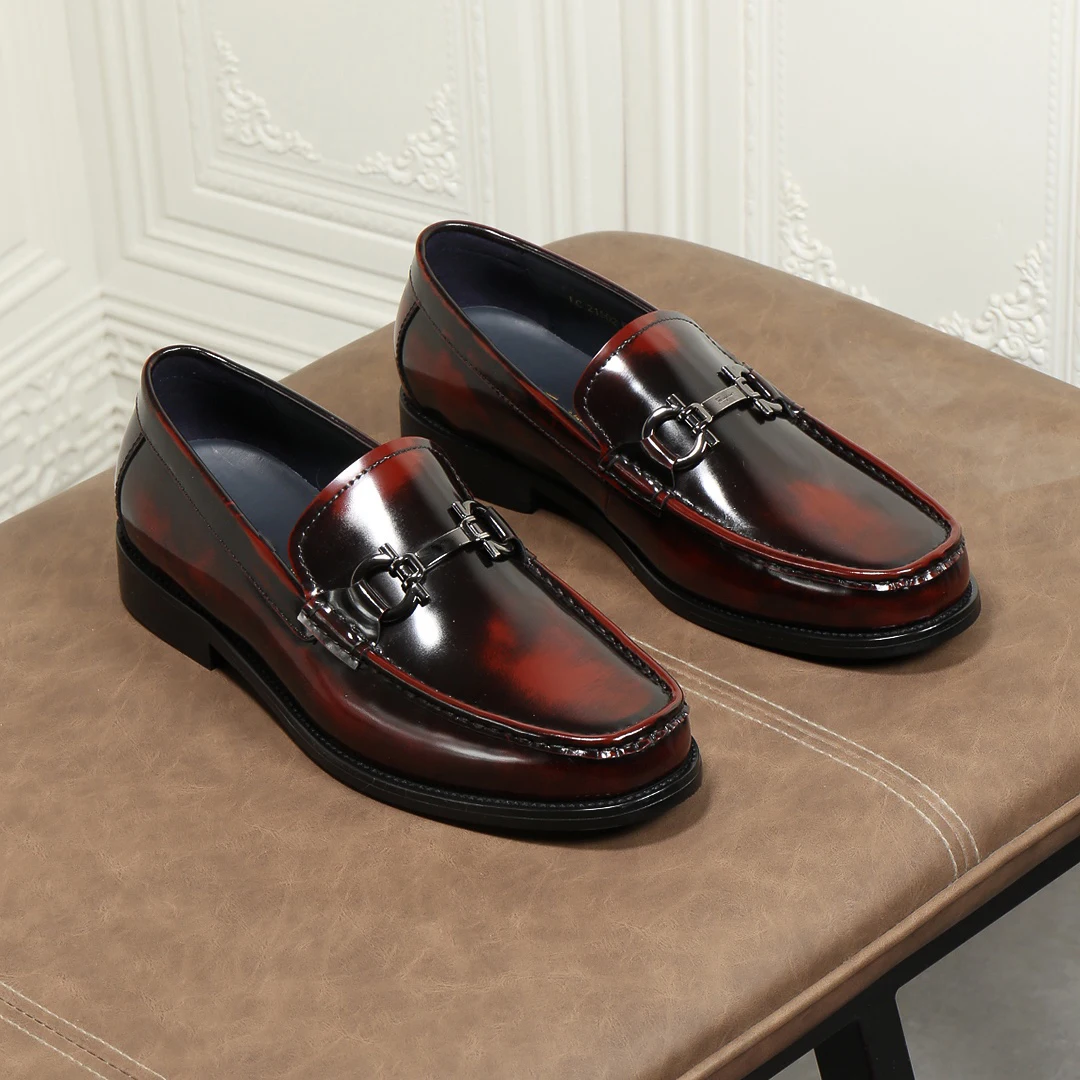 

2021 autumn/winter men's boutique high-end leather soled shoes gentleman high-grade business men's leather shoes