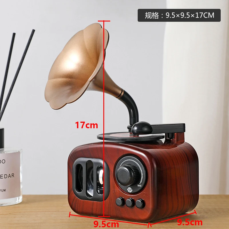 

Friend birthday gift retro nostalgic phonograph music box Octave manual winding radio music box room creative small ornaments
