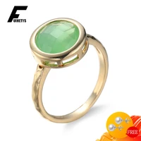 fuihetys rings 925 silver jewelry round green pink opal gemstone finger ring for women wedding engagement party gift accessories