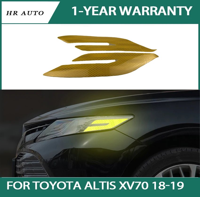 

Reflective stickers Fit for Toyota Daihatsu Camry Altis XV70 2018 2019 2Pcs/Set Car headlight personality anti-collision warning