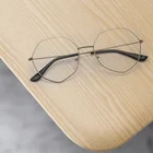 Металлические простые очки, новый модный анти-синий светильник, очки, многоугольные необычные очки без диоптрий