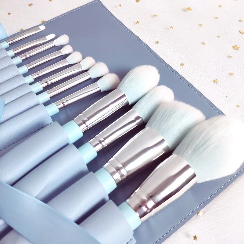 Набор кистей для макияжа Профессиональные Нейлоновые кисточки с синей ручкой