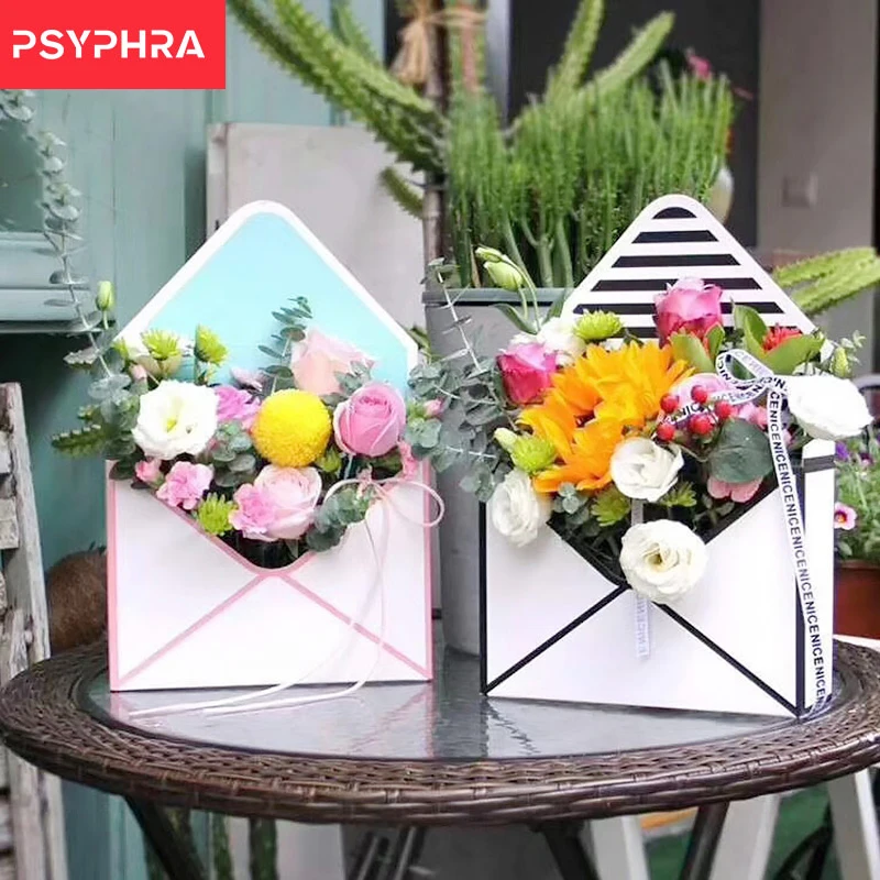 

21 Styles Envelope Flower Boxes Creative Bouquets Hand Packaging Holds Romantic Folding Paper Wedding Gift