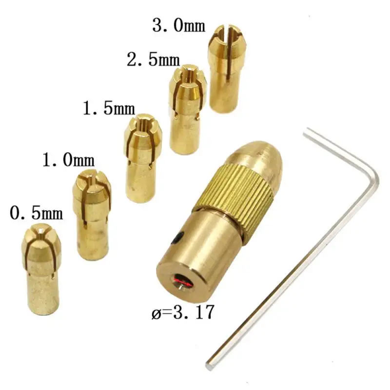 Адаптер для мини-дрели патронов 7 шт./компл. 0 5 мм-3 мм Dremel мини латунные