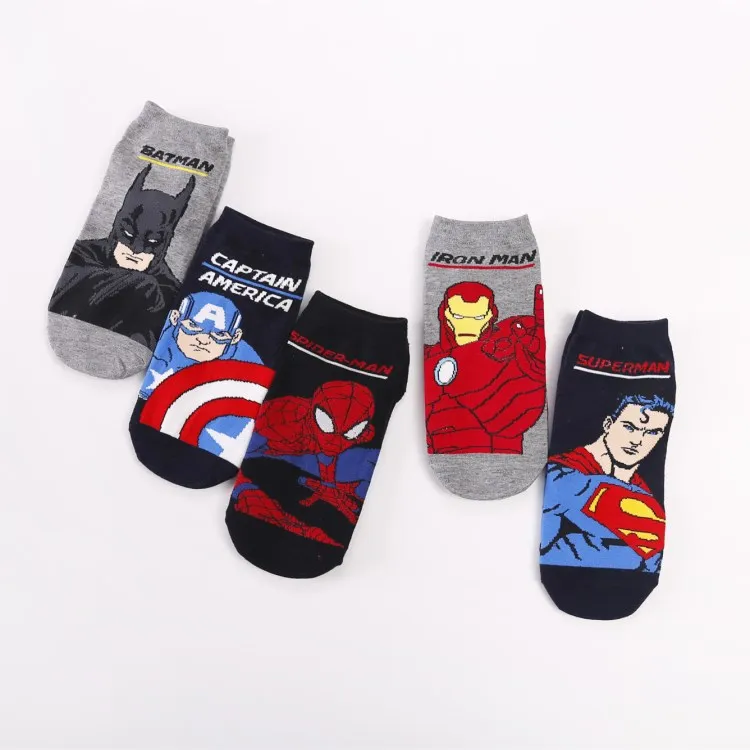 10 шт. = 5 пар осенние и зимние мужские носки Супермен Лидер команды Человек паук