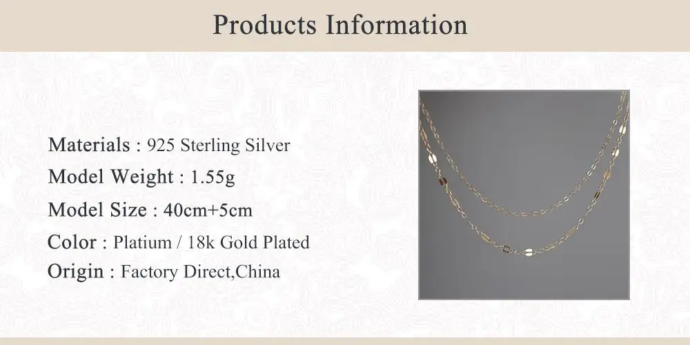 

GS 925 Sterling Silver Collares Necklace for Women Layered Lace Glitter Chain Necklaces Fine Jewelry Accessories For Ladies