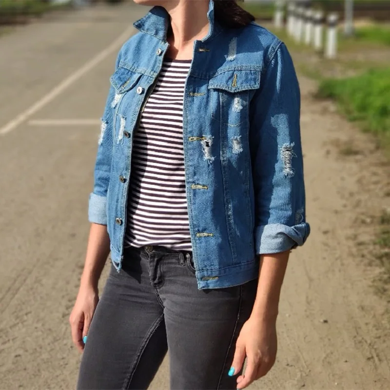 Женское базовое пальто, джинсовая куртка для женщин, зимняя джинсовая куртка для женщин, джинсовая куртка для женщин, джинсовое пальто для девушек, свободный крой, повседневный стиль