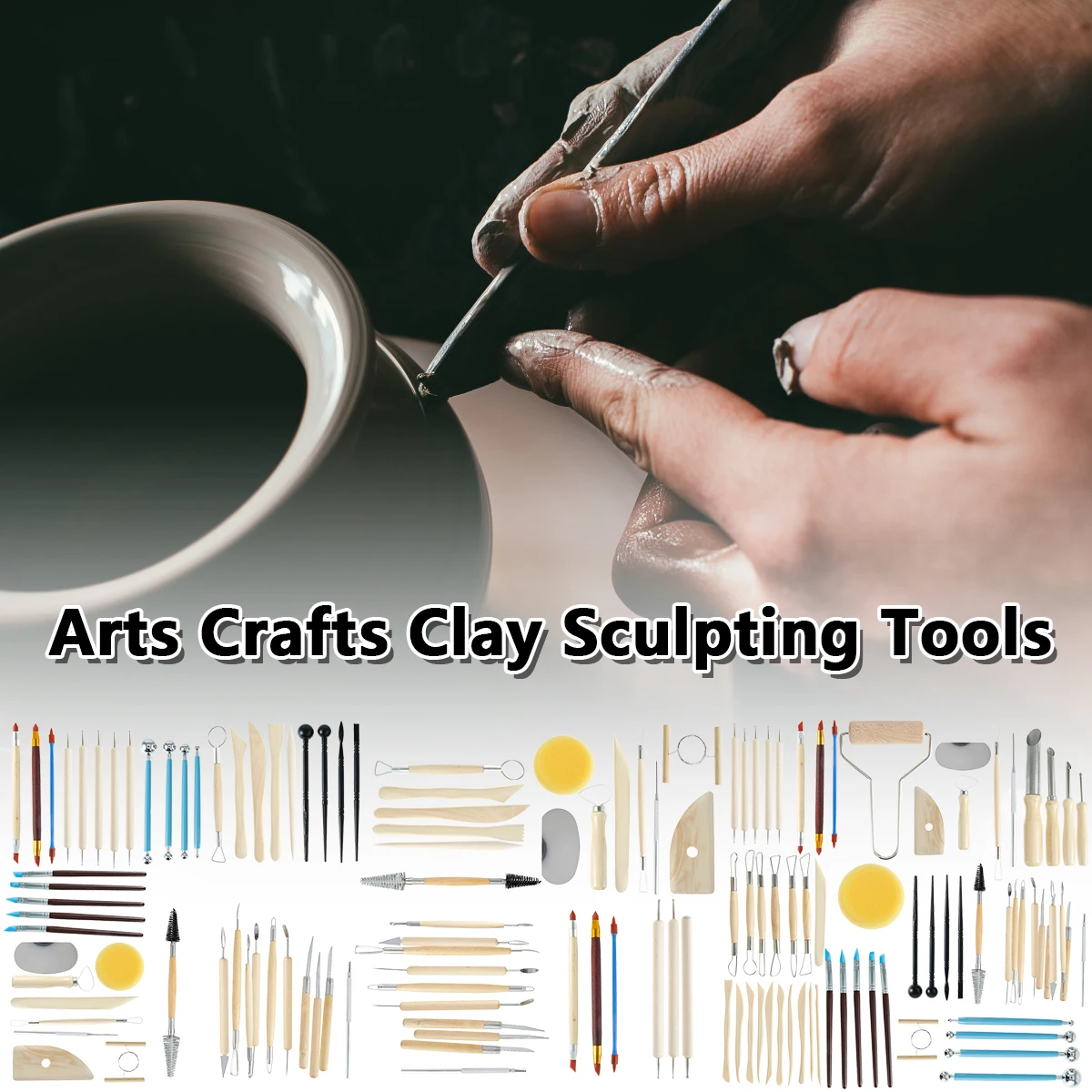 

61/56/42pcs Ceramic Clay Tool Sculpting Kit Sculpt Smoothing Wax Carving Pottery Ceramic Tool Polymer Shapers Model Carved Tool