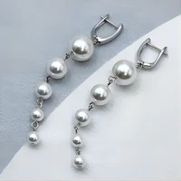 exquisite big simulated pearl earrings fashion long pearls statement drop earrings for women party wedding female jewelry gift