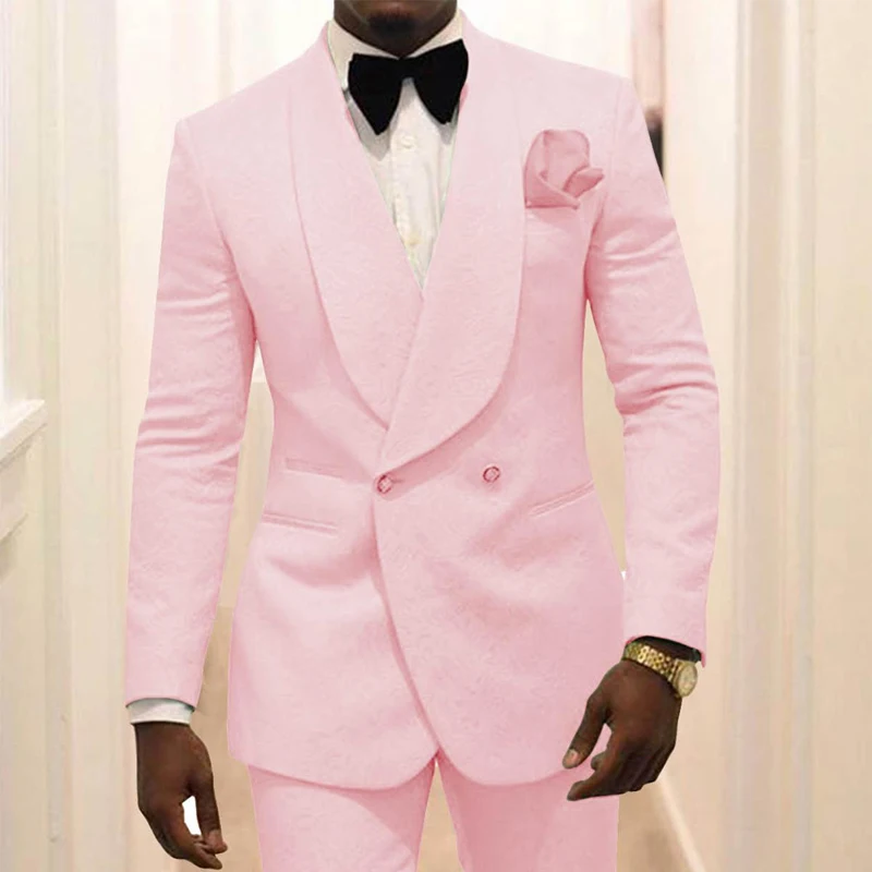 Double Breasted Mint Green Men Suits for Prom Floral Jacquard Slim fit Wedding Tuxedo 2 piece Custom Man Fashion Blazer wth Pant | Мужская