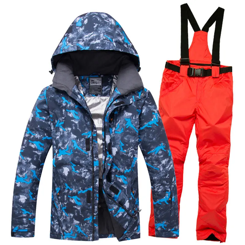 Новинка 2019 зимний лыжный костюм для мужчин зимняя ветрозащитная