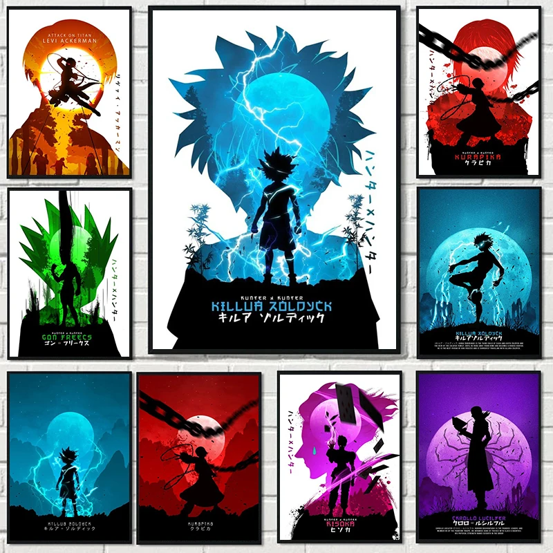 

Anime Hunter X Hunter Cool Poster Killua Zoldyck Kurapika Gon Freecss Hisoka Wall Canvas Painting HD Print Kawaii Room Decor