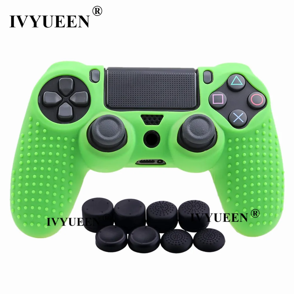 IVYUEEN 9 в 1 для Dualshock 4 PS4 Slim Pro контроллер Шипованная Кожа Премиум Защитный Противоскользящий Мягкий силиконовый чехол-накладка