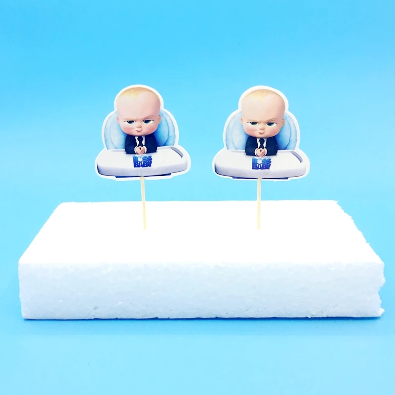720 шт. кавайный маленький босс мальчик босс Капкейк с надписью «Baby» Топпер фруктовый торт топперы карта вставляется зубочистка Флаг Дети День Рождения Декор
