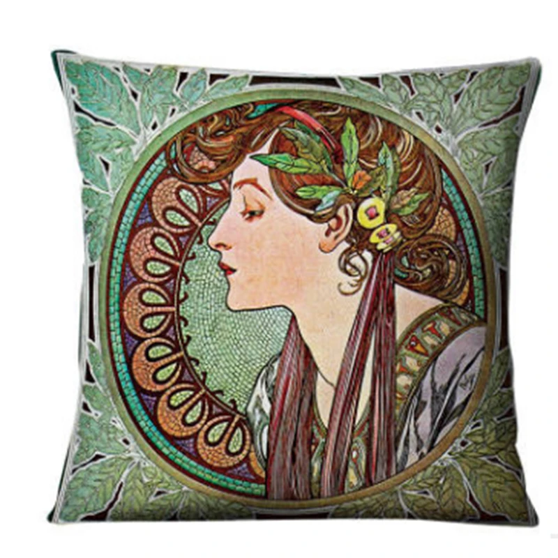 Pillow With Character Pattern European Pillows Linen Material Seat Cushion Texture Comfortable Soft Nap can be Used Chair | Дом и сад