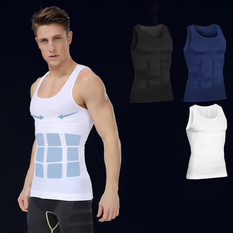 

Men Compression Vest Posture Slimming Waist Body Shapers Gynecomastia Shaper Control Belly Tummy Trimmer Sleeveless T-Shirt