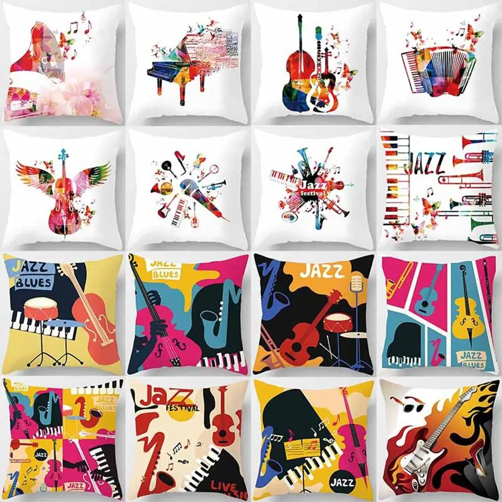 45x45 см Модный чехол для подушки музыкальная скрипка квадратная подушка домашний