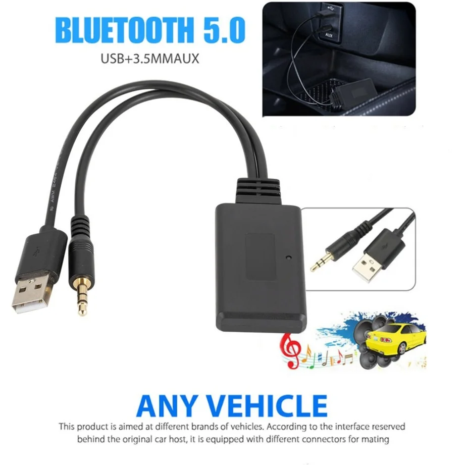 Bluetooth 2020 универсальный автомобильный беспроводной Bluetooth-приемник USB 3 5 мм Aux медиа