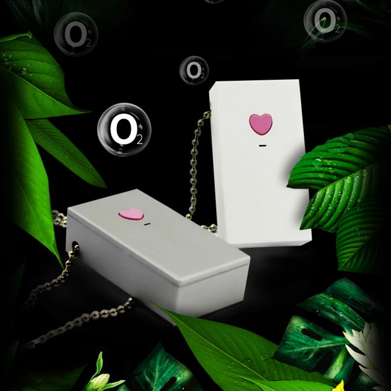 

2 Pcs USB Portable Wearable Air Purifier, Air Necklace Negative Ion Air Freshener No Radiation Low Noise,White