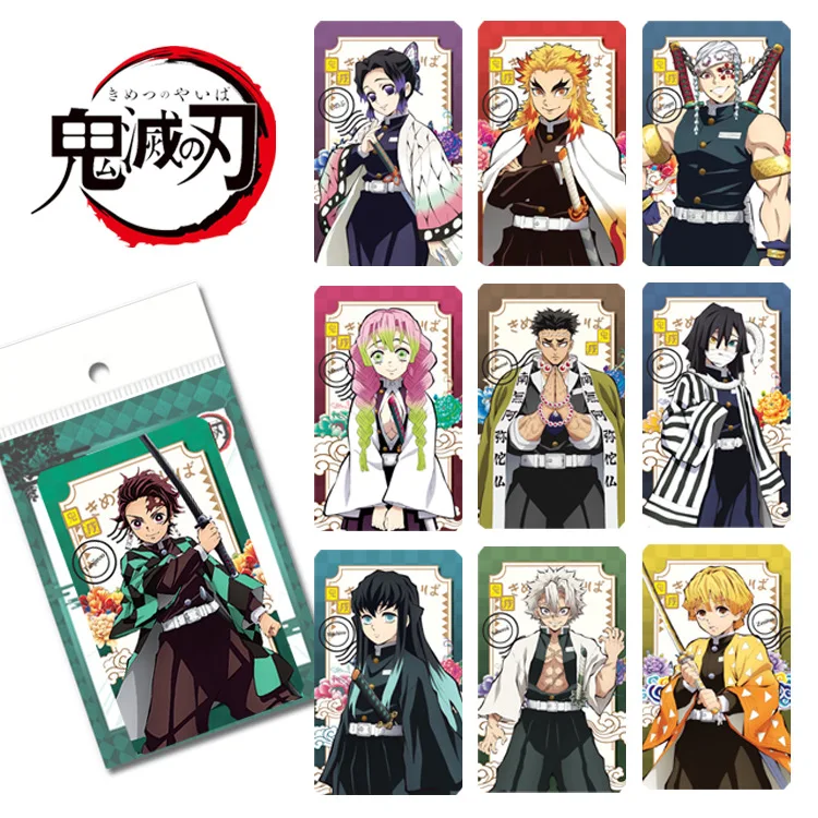 

10PCS/set Anime Demon Slayer Kimetsu no Yaiba Kamado Tanjirou Nezuko Agatsuma Zenitsu Hashibira Collection bookmark card