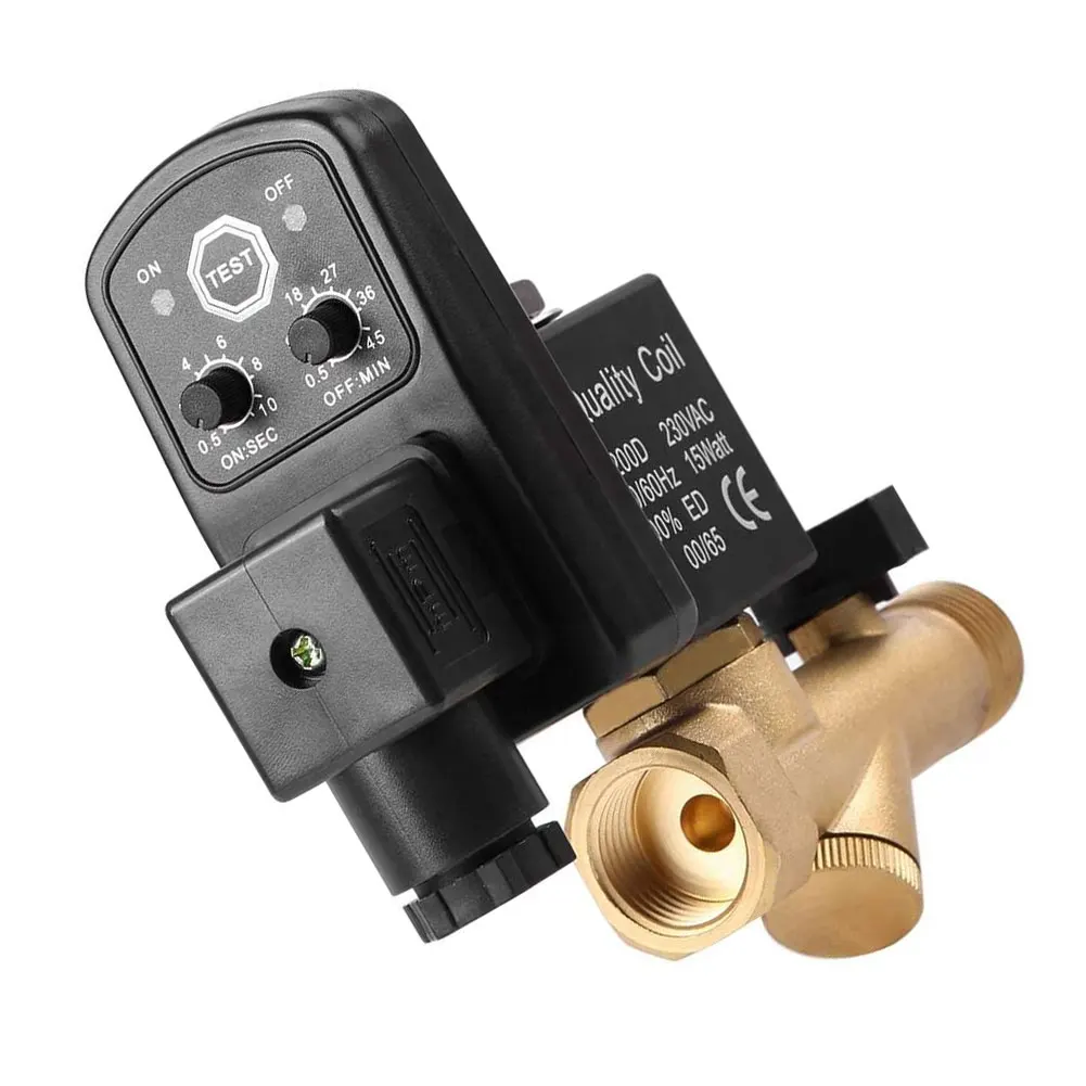 

New DN15 Automatic Electronic Timed Drain Valve 1/2 Inch Air Tank Water Drain Valve for Air Compressor Condensate