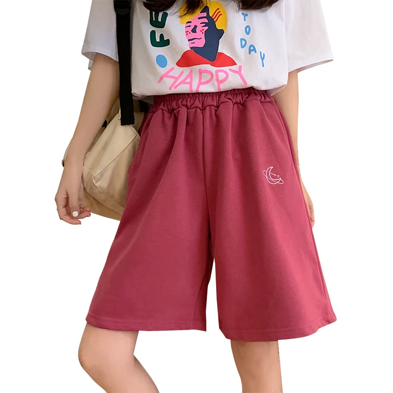 

Sports Shorts Women's Summer 2021 New Loose Ins Basketball Pants Straight High Waist Slimming Cropped Pants Fashion