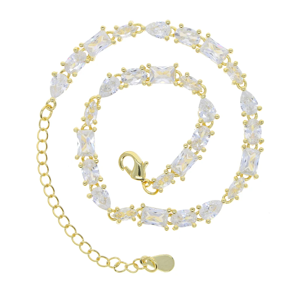 

Sparkling CZ Crystal Charm Anklets For Women Girls gold silver color Link Chain Bohemia Beach Foot Anklet Jewelry drop ship