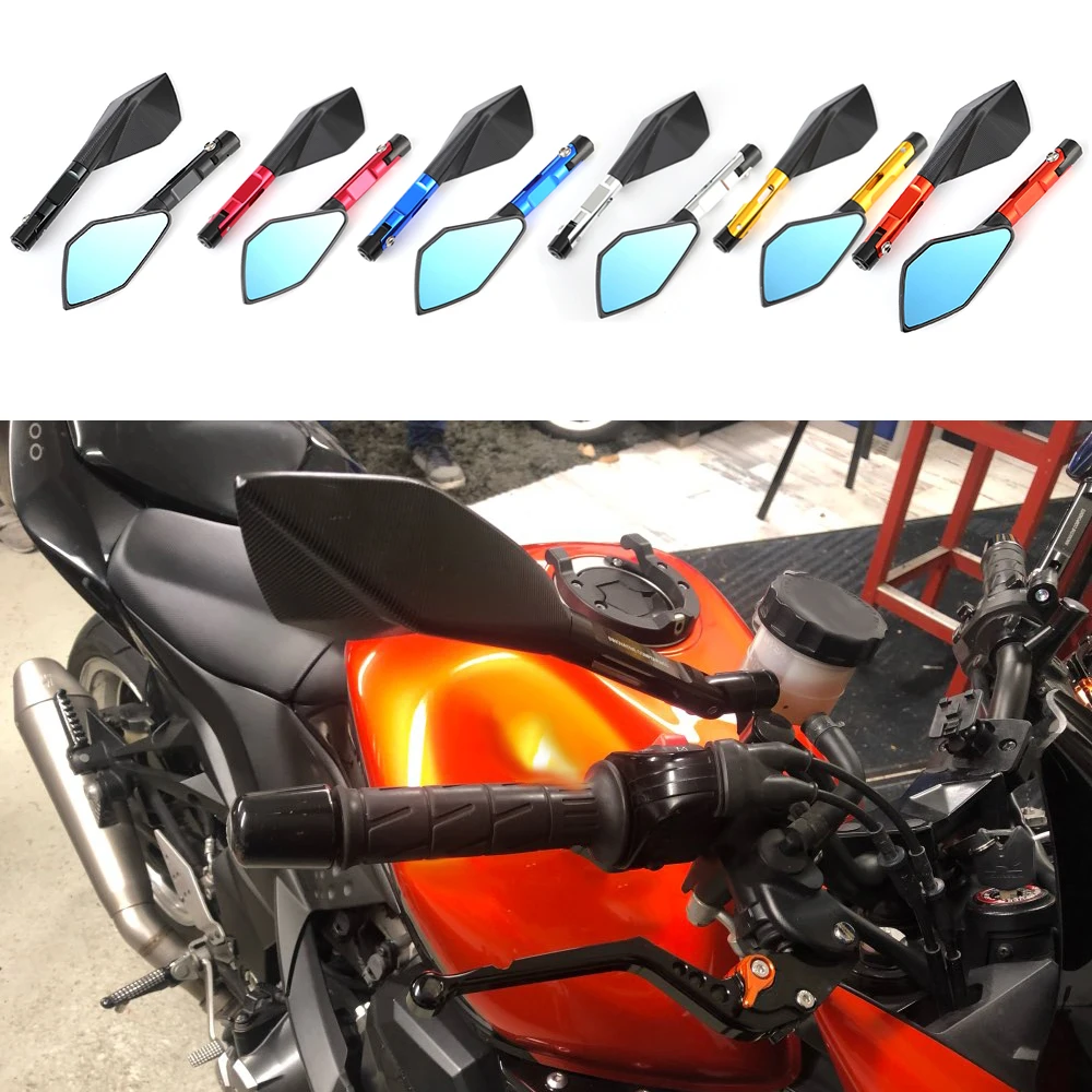

Мотоциклетные алюминиевые зеркала заднего вида с ЧПУ, боковое зеркало для Honda, Ducati, Kawasaki Z750, Z900, Z800, Z1000