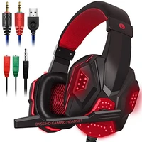 2020 professional led light gaming headphones laptop computer 3 5mm wired noise pc gamer over ear wired headset with mic new