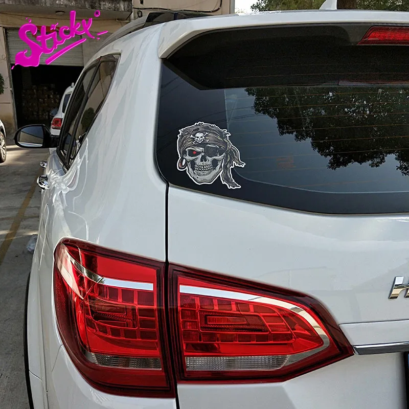 

STICKY Stylish Pirate Skull PVC Motorcycle Car Sticker motorcycle Off-road laptop trunk guitar PVC Vinyl stickers