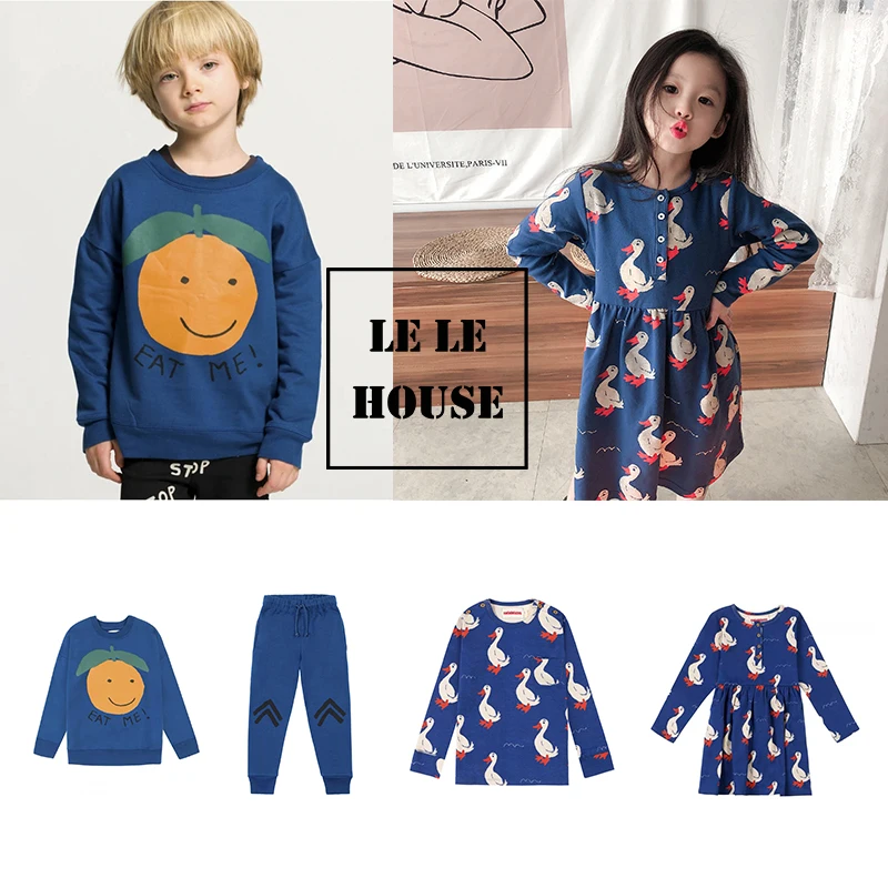 LELE HOUSE 020 весенний Детский костюм новый популярный для мальчиков и девочек