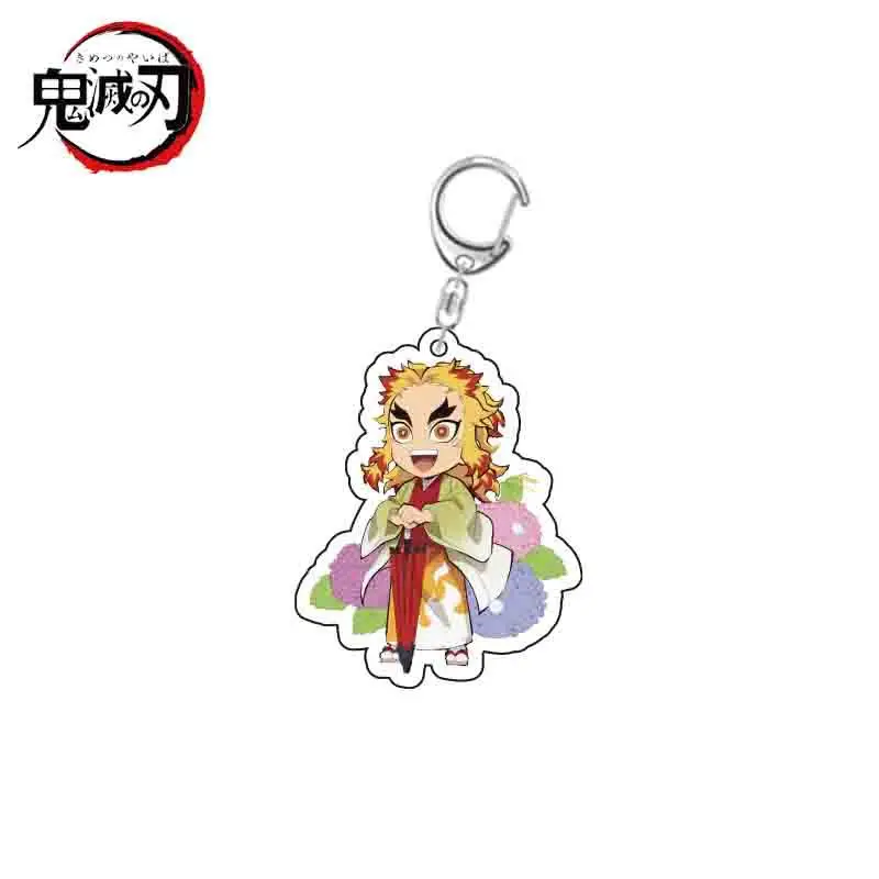 Anime Demon Slayer Cosplay Double Sided Keychain Kimetsu No Yaiba Cosplay Acrylic Unisex Pendant Keychain Gifts for Children